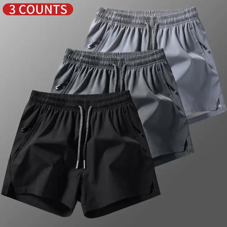 Clean Gent Men's Stretch Drawstring Waist Casual Shorts for Fitness Running Sports Outdoor Activities Lightweight Quick-Drying Breathable Summer Versatile Athletic Shorts Sportswear Pants Activewear - Menswear, Elastic