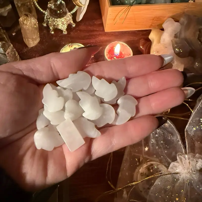 Selenite Mini Carvings - Handcrafted Healing Crystals for Meditation & Decor - Perfect for Home Decor & Healing Practices