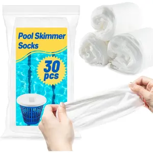 Pool Skimmer Socks Filte - 30 count Pool Socks Skimmer Cleaning Filter Cleans Debris,Leaves for In-Ground,Above Ground Pools