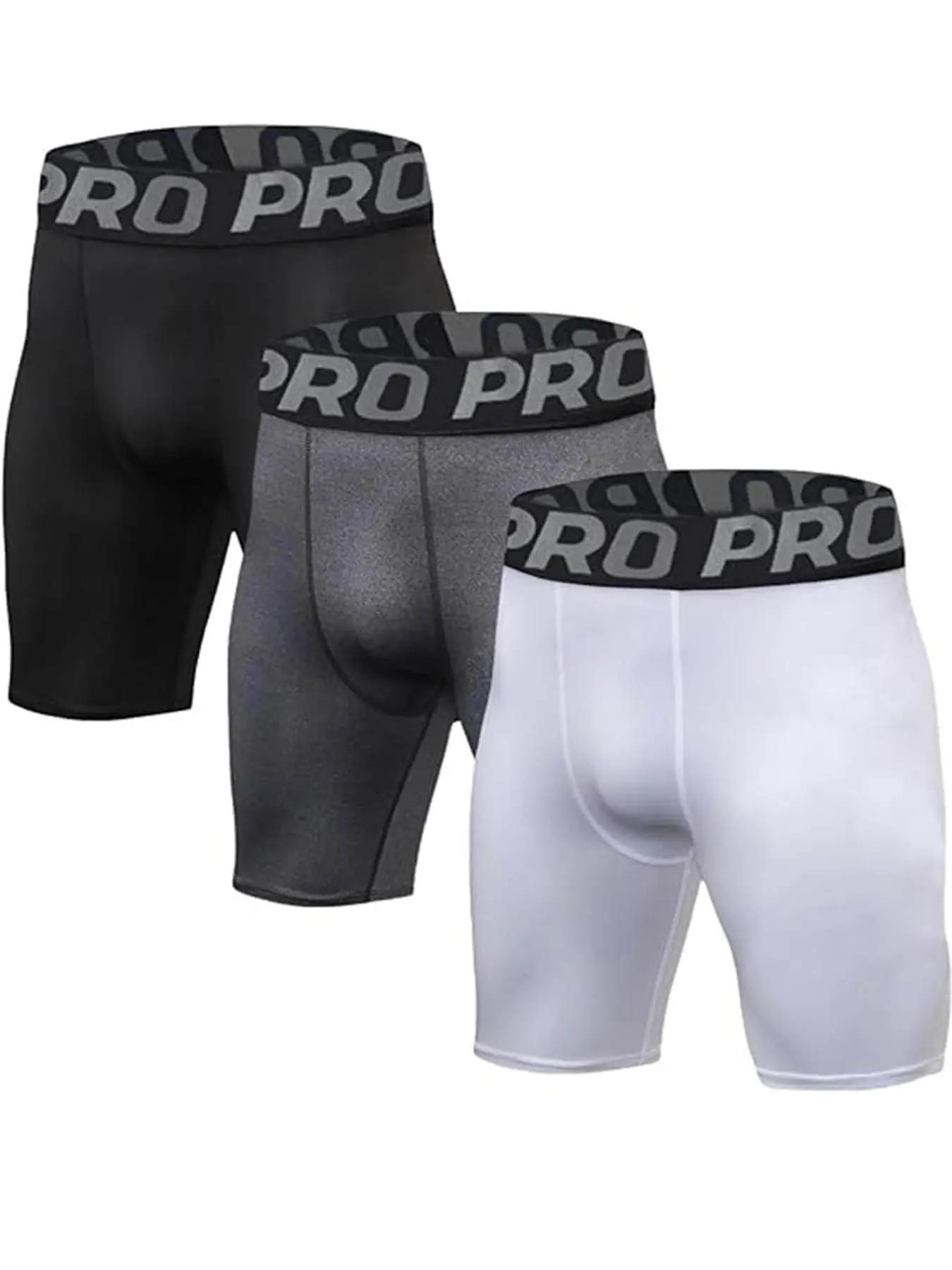 3Pack Mens Activewear Shorts Underwear for Men Gym Workout Base Layer Short boxer Training Cycling Shorts