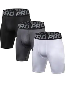 3Pack Mens Shorts  Underwear for Men Gym Workout Base Layer Short boxer Training Cycling Shorts