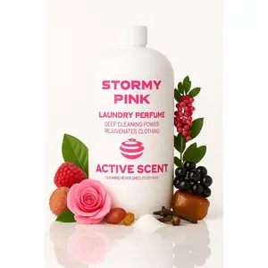 Active Scent | Stormy Pink Scented Laundry Detergent - 32 fl oz Laundry Perfume with Raspberry & Rose Heart Notes - Eco-Luxury Formula for Bold Consumers