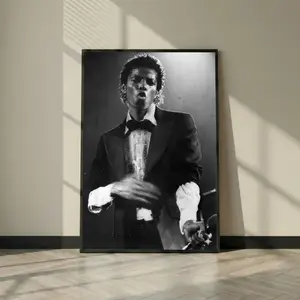 Michael Jackson Vintage Concert Poster Print, Black And White Stage Portrait Wall Art, Pop Music Legend Decor For Home Office, Unframed ( Unframed - Print Only )