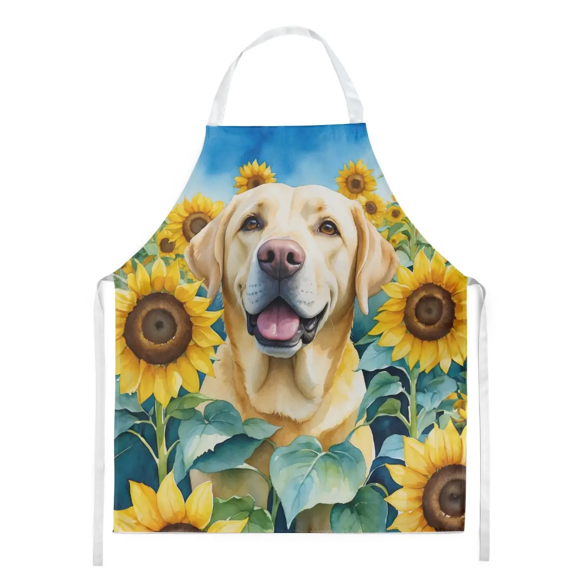 30 x 27 in. Labrador Retriever in Sunflowers Apron