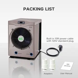 ECOPOOLTECH-Swimming Pool Heat Pump-Swimming Pool Heater-for Above Ground Pools, up to 5000gallons, Max Output 16184 BTU/hr, Titanium Heat Exchanger