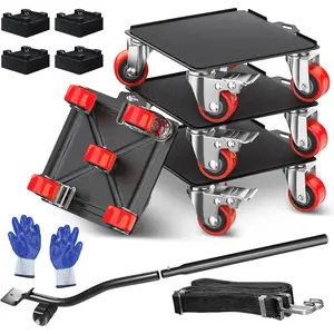 Heavy Duty Furniture Movers with 5 Wheels, 2000 lb Capacity Furniture  Furniture Lifter Jacks Tool Set for Moving Heavy Furniture and Appliances, 360? Rotating Wheels & Side