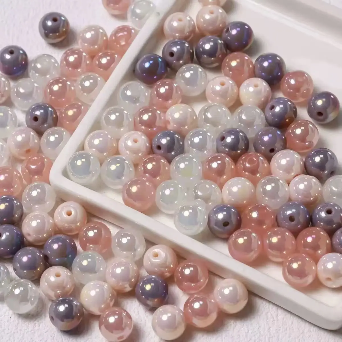 Vesta-A64-Mixed Candy Color Crystal Glass Round Beads Bracelet Phone Chain