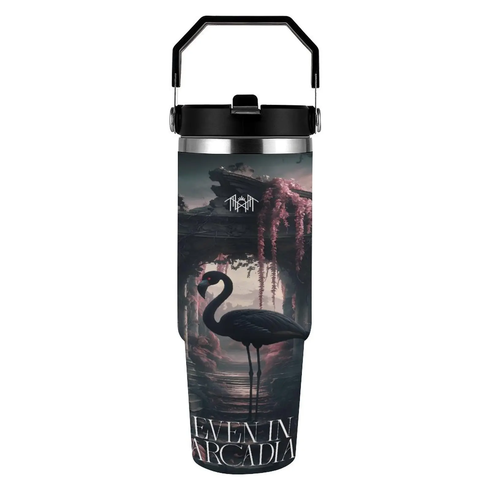 Sleep Token Insulated Tumbler, 30oz Stainless Steel Travel Mug with Lid & Straw for Hot & Cold Drinks, Portable Halloween Gift, Bottles, Water Bottles, Flasks, Reusable, Novelty, Coffee, Heat Resistant, Tumbler Shape