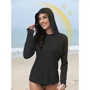 Women'S 50+ Hoodie Shirt Long Sleeve T-Shirt for Hiking, Fishing, Outdoor Fitness, And Running, Lightweight Hoodie biker shorts women