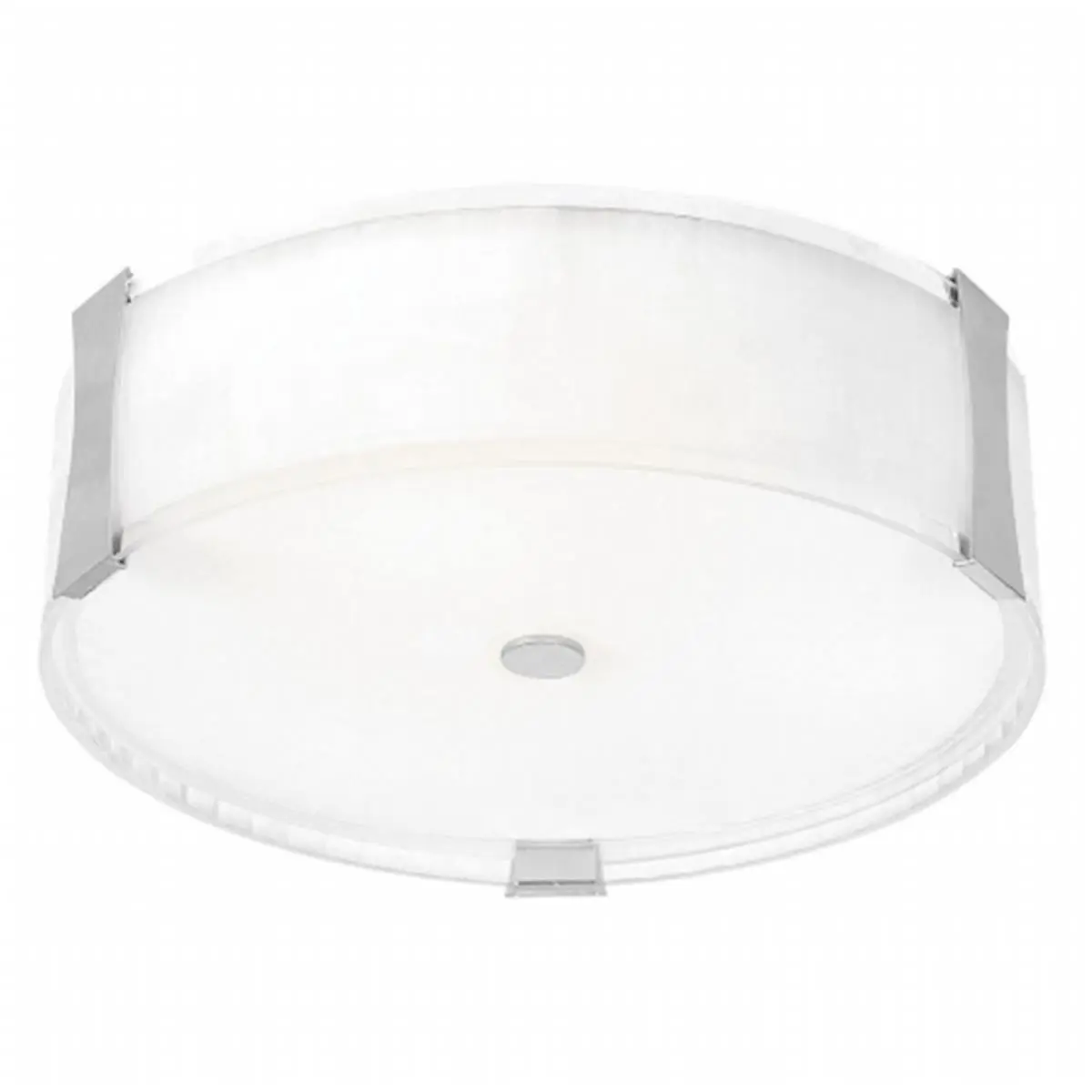 Access Lighting Tara 3-Light Brushed Steel Flush-Mount Home Decor Lighting - E26 Base, 60W, 4.75in Height, 14in Diameter, Opal Shade, 50120-BS-OPL Model