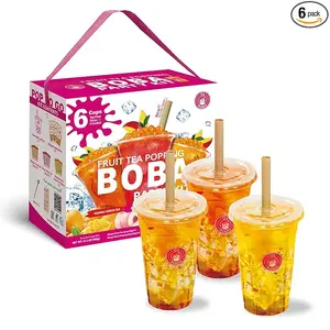 O's Bubble Boba Tea Kit - 6 Servings Bubble Tea Kit - Popping Boba Party Kit - 3 flavors Popping Boba Kit