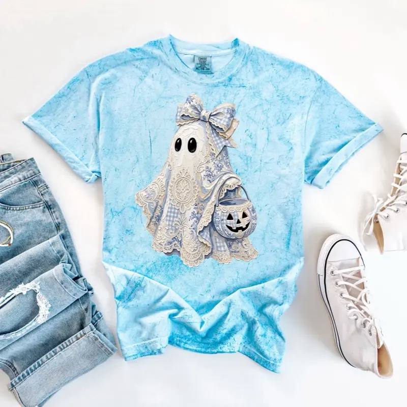 Blue Ghost color Blast T-shirt on Comfort Colors Summer Everyday Style Short Sleeve casual comfortable super soft relaxed fit unisex Sizing womenswear Streetwear Printed Loose Graphic Tshirt Top Crewneck
