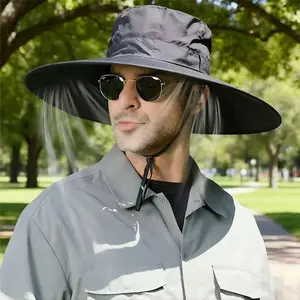 UPF 50+ Wide Brim Sun Hat with Dual Cooling Fans - Breathable Outdoor Beach Cap for Maximum UV Protection