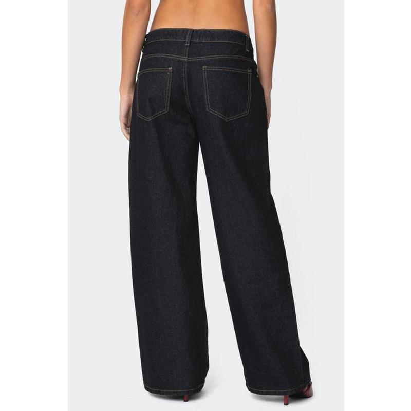 EDIKTED Raelynn Washed Low Rise Baggy Jeans