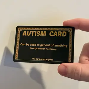 Plastic Gold Autism Card for your wallet - Funny excuse card Plastic Gold Autism Card for your wallet - Funny excuse card
