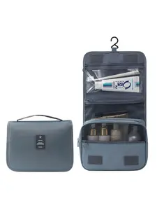 Travel Hook Hanging Wash Bag Wholesale Cosmetic Makeup Bag Portable Large Capacity Men's Care Wet Dry Separation Handheld PU Material