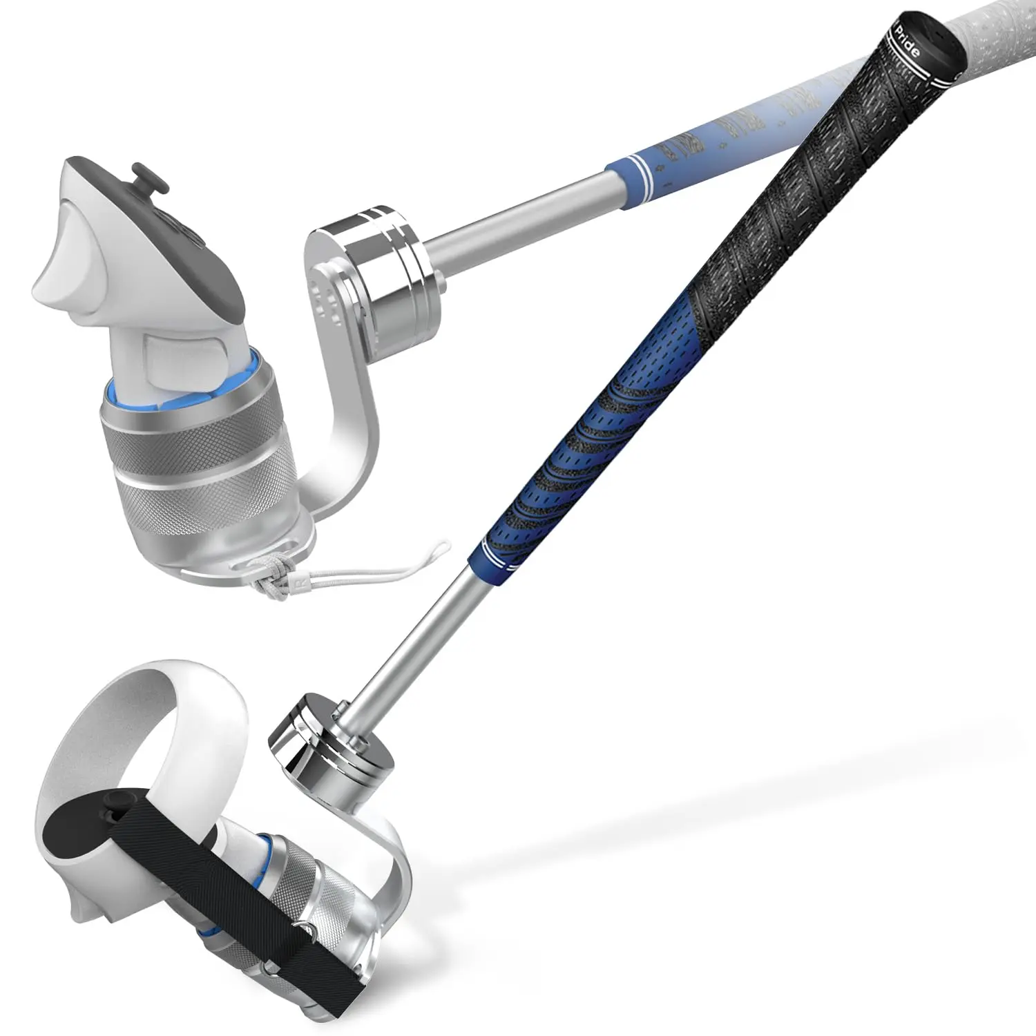 Weighted Golf Club Attachment for Meta Quest 3 & Quest 3S - 90 DEGREE Aluminum Golf Club Adapter Handle Compatible with Quest 3/3S/2 and Quest Pro, Realistic Grip VR Golf Handle Accessory (Right)