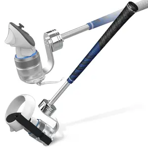 Weighted Golf Club Attachment for Meta Quest 3 & Quest 3S - 90 DEGREE Aluminum Golf Club Adapter Handle Compatible with Quest 3/3S/2 and Quest Pro, Realistic Grip VR Golf Handle Accessory (Right)