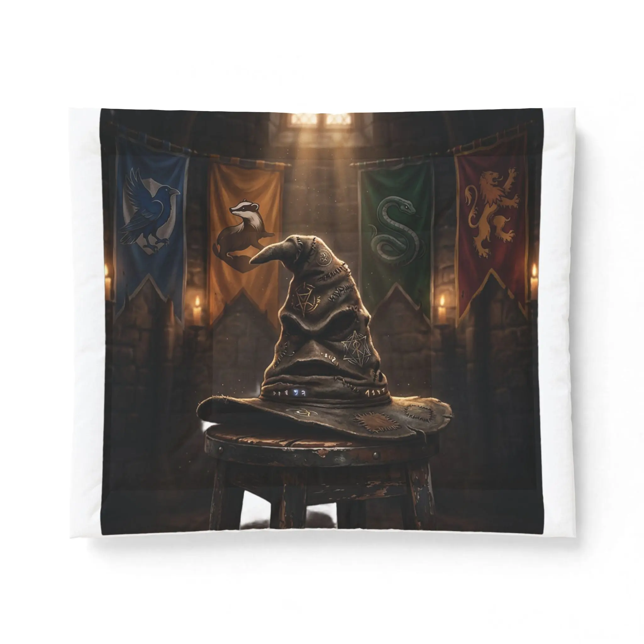 Sorting Hat Cotton Comforter — Wizardry Bedroom Throw for Harry Potter Fans