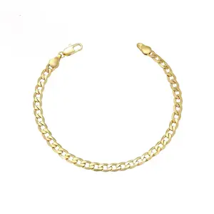 Brazalete Cuban Link Gold Plated 14 K 6 Inches 1/2 Plus Extended Bracelet