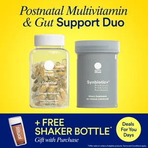 Ritual Postnatal Multivitamin and Gut Duo Supplements with Postnatal Vitamins and Synbiotic+: 3-in-1 Probiotic, Prebiotic, Postbiotic, Supports Lactation, and Gut Health, 30 Day Supply