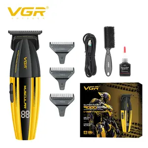VGR 285T Professional Hair Trimmer for Men 9000RPM High-Speed Cordless Detail Trimmer Lightweight Edgers Grooming Kit with 3 Guide Combs LED Display 240 Minutes Runtime