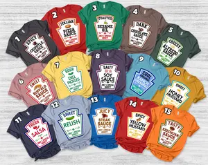 30+ Group Condiments Shirts, Matching Condiment Halloween Costume Party Shirt, 2024 Halloween Family Costume Tshirt