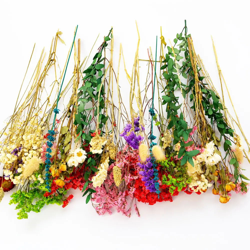 DIY Natural Dried Flower Set, Bulk Dried Flowers for Vase, Dried Flowers with Stems, Spring Boho Dried Flower Bouquets, Dried Flowers Bluk for DIY Bouquets, Boho Bridal Bouquet, Wedding Bouquet, Bridesmaids Bouquet