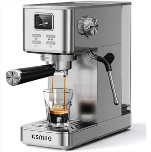 Kismile 20 Bar Espresso Coffee Maker with Milk Frother, Stainless Steel Espresso Machine for Latte & Cappuccino