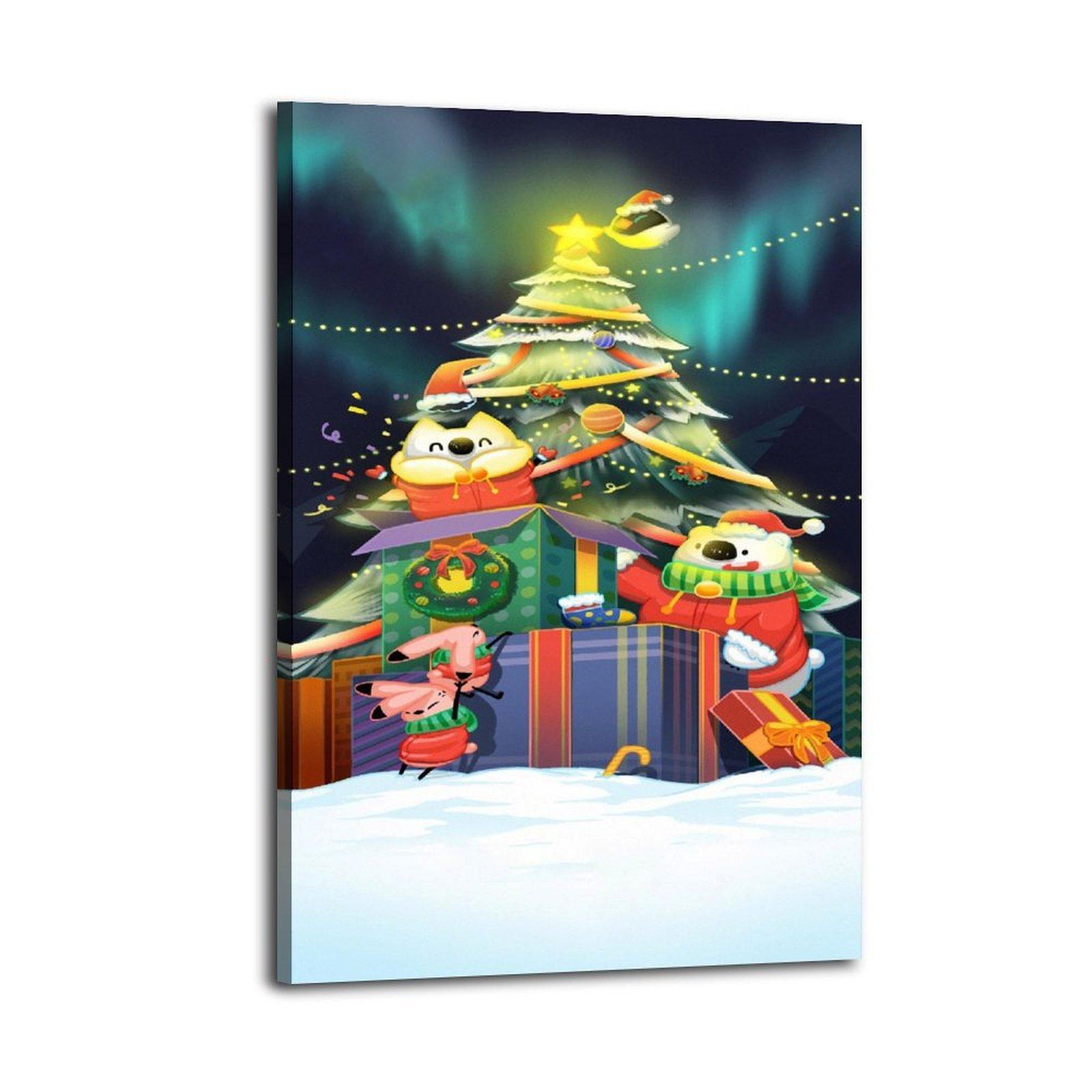 Christmas Poster Christmas Tree Poster Decorative Painting Canvas Wall Art Picture Print Modern Family Bedroom Decor
