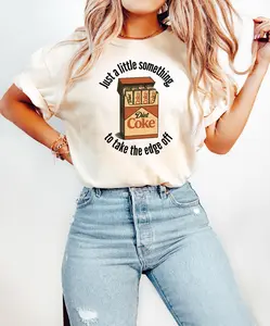 [Sale off up to 50%] Funny Diet Cola Crewneck, Sarcastic Soda Lover Tshirt, Vintage Graphic Tee, Just A Little Something To Take The Edge Off Shirt Gift, Graphic Streetwear T-shirt