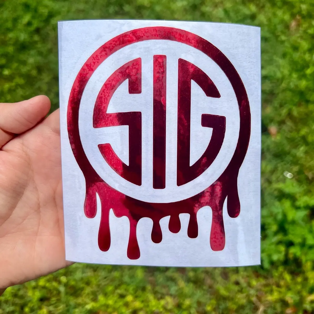 SIG Dripping Decal {Multiple Sizes and Colors} Car Window Decal-Chrome’s and Glossy!
