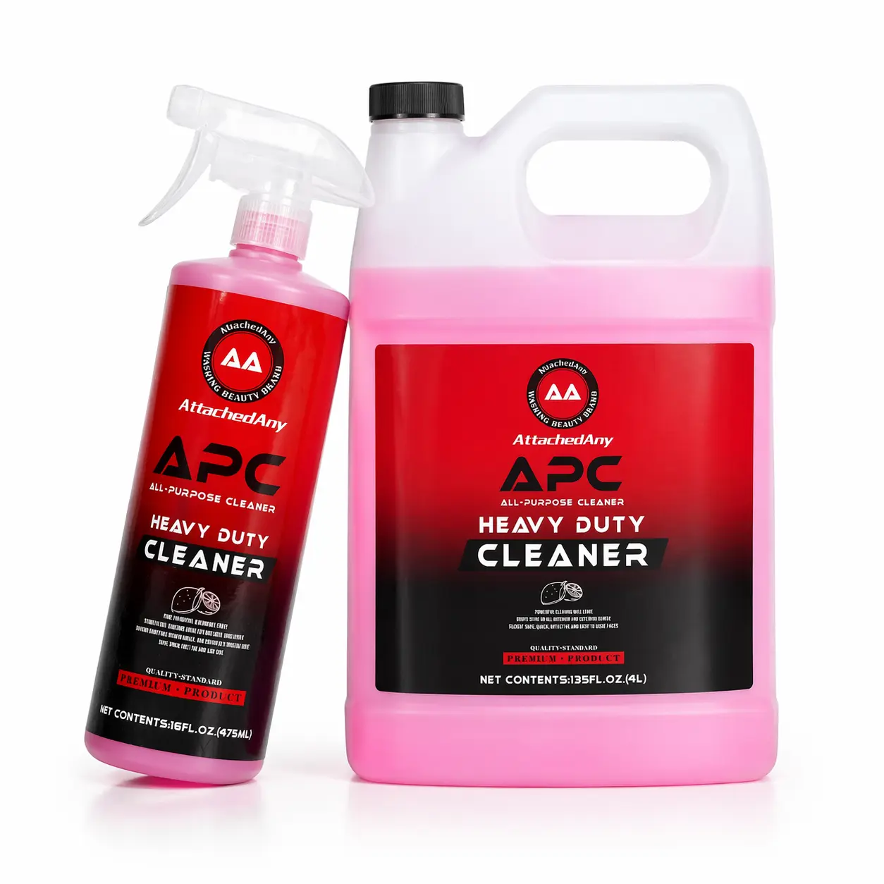 AttachedAny APC Degreaser (16 oz / 4 L) — A powerful cleaner and rust remover; suitable for the maintenance of cars, motorcycles, excavators, and tractors; dissolves tire grime, cleans wheel rims, and restores shine.