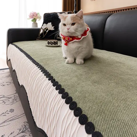 Non-Slip Chenille Sofa Cushion, Pet-Friendly Couch Cover, Dustproof Sofa Slipcover for Armchairs & Sofas, Home Decor, Easy Clean, Living Room & Bedroom