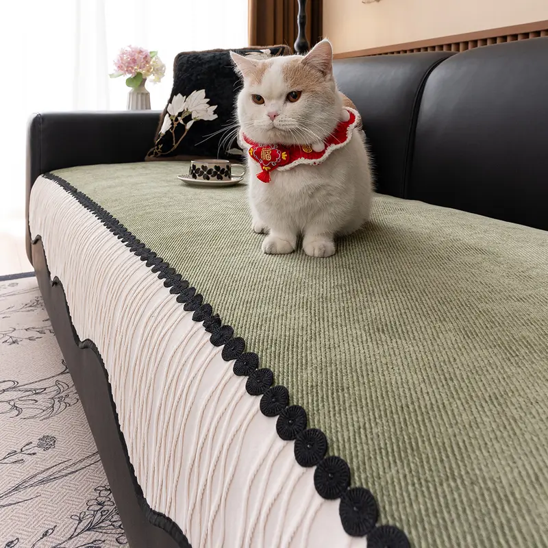 Non-Slip Chenille Sofa Cushion, Pet-Friendly Couch Cover, Dustproof Sofa Slipcover for Armchairs & Sofas, Home Decor, Easy Clean, Living Room & Bedroom