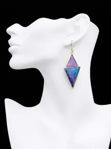 Aurora Prism Drop Earrings – One of a Kind Geometric Resin Dangles