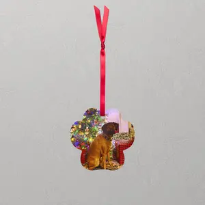 Custom Pet Photo Metal Ornament (Paw Shape)