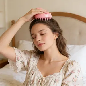 Silicone Scalp Massager Shampoo Brush, Soft Hair Scalp Exfoliator For Dandruff, Hair Washing Brush Suitable For Thick Curly Wet & Dry Hair, Hair Care Tool For Home & Salon Use, Detangling Hairbrush