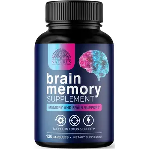 Brain Memory Supplement Capsules for Focus & Daily Cognitive Support with Bacopa & Phosphatidylserine, 120 Capsules