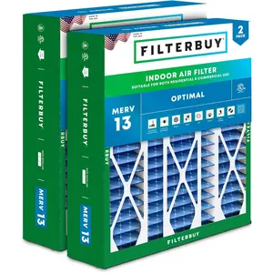 Filterbuy 20x25.25x3.5 Air Filter (2-Pack), Pleated MERV 13 Optimal Defense HVAC AC Furnace Air Filters for Aprilaire Space-Gard 102 / 2120