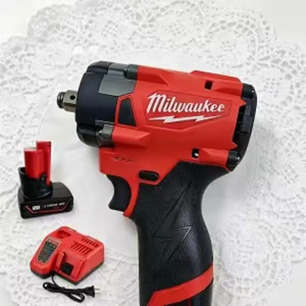 Brand New Milwaukee M12 Compact Portable Impact Wrench Kit - 1/2" Drive Cordless Lithium-Ion Battery-Powered Tool with Batteries, 300Nm, 0-1300 RPM Variable Speed, Fast Tightening, Heavy-Duty Screwdriver for Mechanics, Car Maintenance, Mechanic