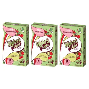 Wyler's Light Singles To Go Powder Packets, Water Drink Mix, 8 Count, 3 Boxes(24 Single Servings) (Shirley Temple)