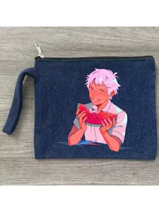 The Summer Hikaru Died Hikaru Yoshiki Storage Zipper Bag Canvas Denim Cosmetic Bags Travel Perfume Lipstick Pouch Wallet Gift