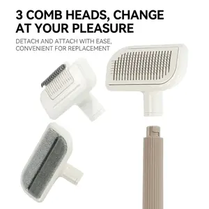 3-in-1 Pet Grooming Brush Kit | Professional Cat Dematting Comb & Dog Deshedding Tool | Gentle Undercoat Hair Remover & Cleaning Brush for Multi-Pet Home, Furniture & Car Seats Shedding
