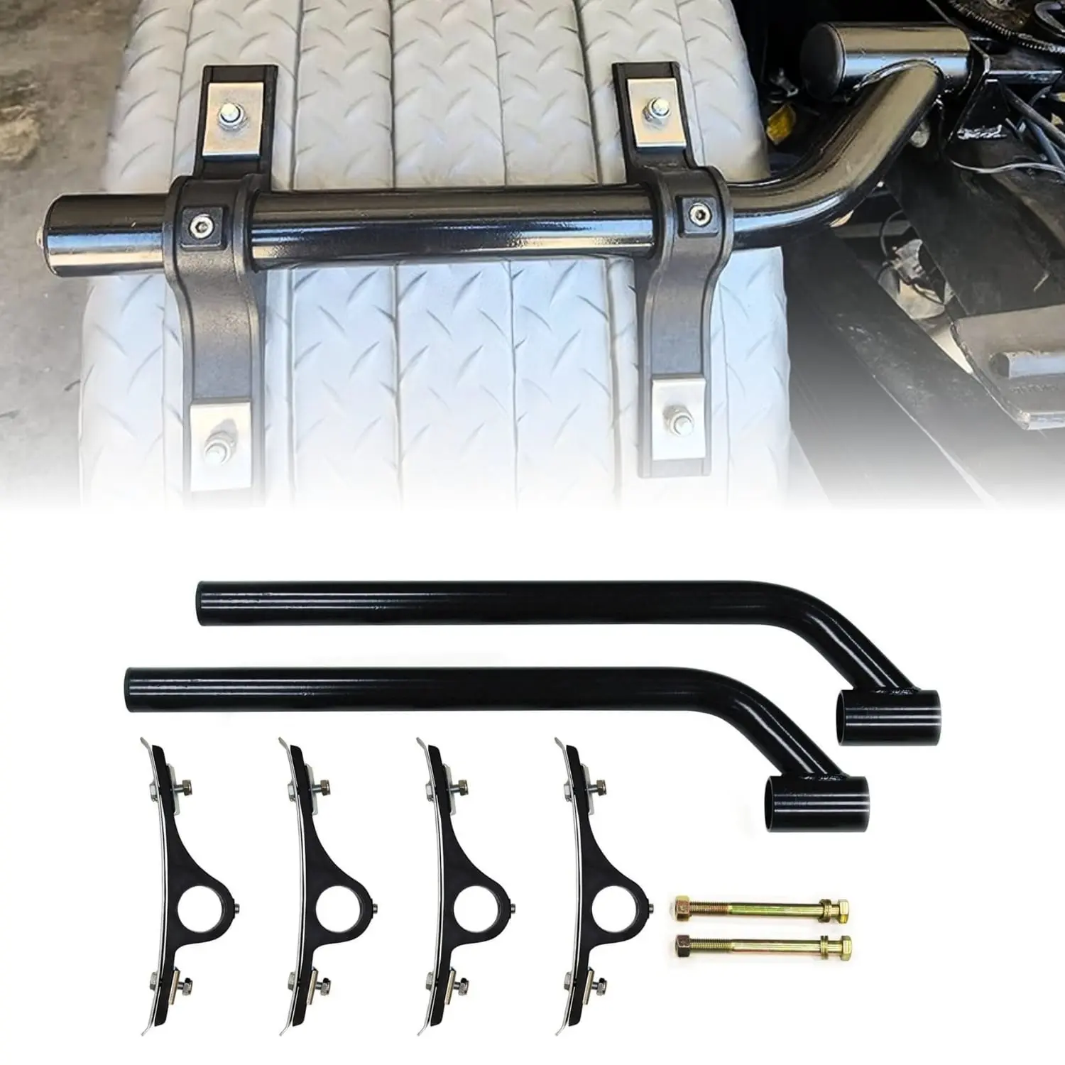 TORQUE Poly Fender Mounting Kit Black, Polymer Fender Mounting Kit for Semi Truck (TRQF401)