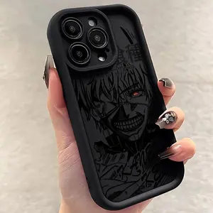 Tokyo Ghoul Anime Horror Geek Phone Case for iPhone 17/16/15/14/13/12/11 Pro/Pro Max Plus Air Mini XR XS Max Shockproof Soft TPU Protective Cover Protection Casing with Full Lens Coverage