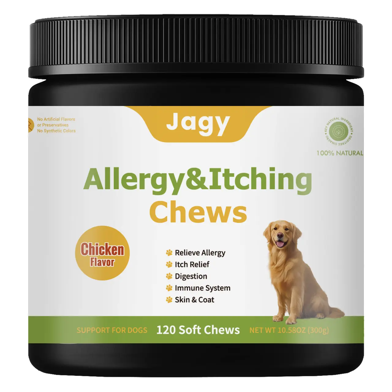 [Available Aug.20] Jagy Omega-3 Allergy Relief Chews for Dogs - 120 NaturalSoft Chews Fish Oil Treats for Itchy Skin, Hot Spots & Shedding Advanced Skin & Coat Vitamins with SoothingSupport for Healthy Pet Skin & Coat,back to school