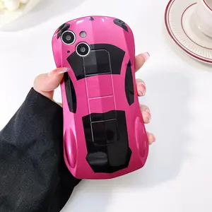 Fashion Cartoon Car Design Phone Case, Anti-drop Shockproof Decorative Phone Protector Cover, Phone Accessories Compatible with iPhone Series