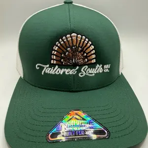 Tailored South Hat Co. Green Trucker Hat with Embroidered Turkey Design