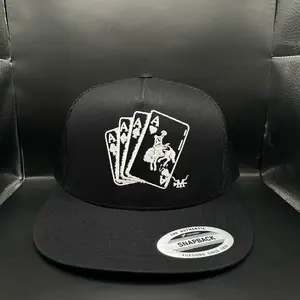 Glowing Aces SnapBack Hat - Black with White Design, Adjustable Fit, SnapBack glow in the dark